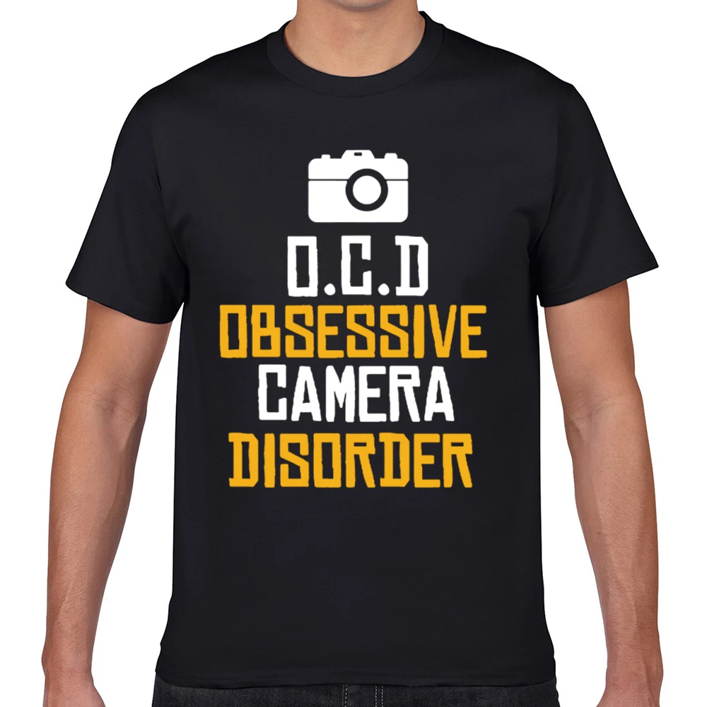 

Tops T Shirt Men obsessive camera disorder Funny White Geek Cotton Male Tshirt XXXL