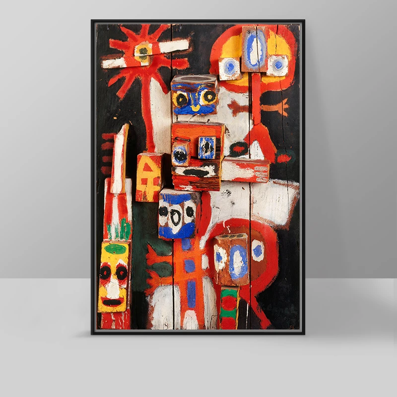 

Abstract Graffiti Art Karel Appel Masterpiece Questioning Children Canvas Painting Posters And Prints for Living Kids Room Decor