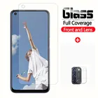 2-в-1 закаленное стекло на для oppo a52 полное покрытие стекло Защита экрана для oppo a52 a72 a92 52 72 92 с уровнем твердости 9h Защитная стеклянная пленка