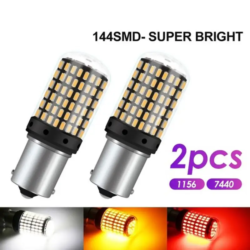 2 шт. Автомобильные светодиодные лампы 1156 7440 3014SMD BA15S P21W|Сигнальная лампа| |