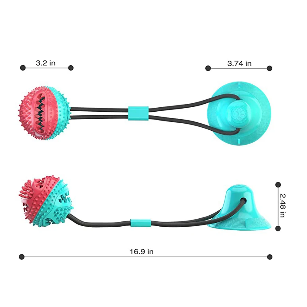 

Pets Self-Playing Dog Toys Silicon Suction Cup Tug Dog Toy Push Ball Toy Pet Tooth Cleaning Puppy Large Dog Biting Chew Toy