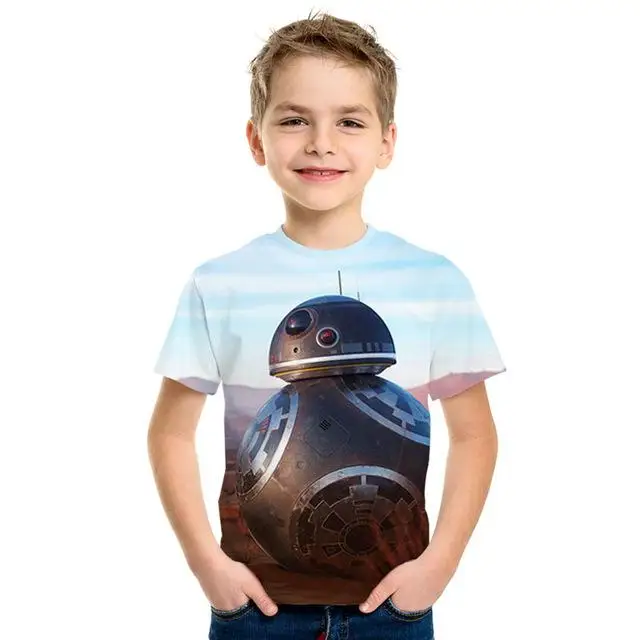 Звездные войны 3D imprimir bien de los hombres/las nias Топы Camiseta de manga corta Caballero Jedi imprimir nios camiseta de moda - Цвет: NT-693