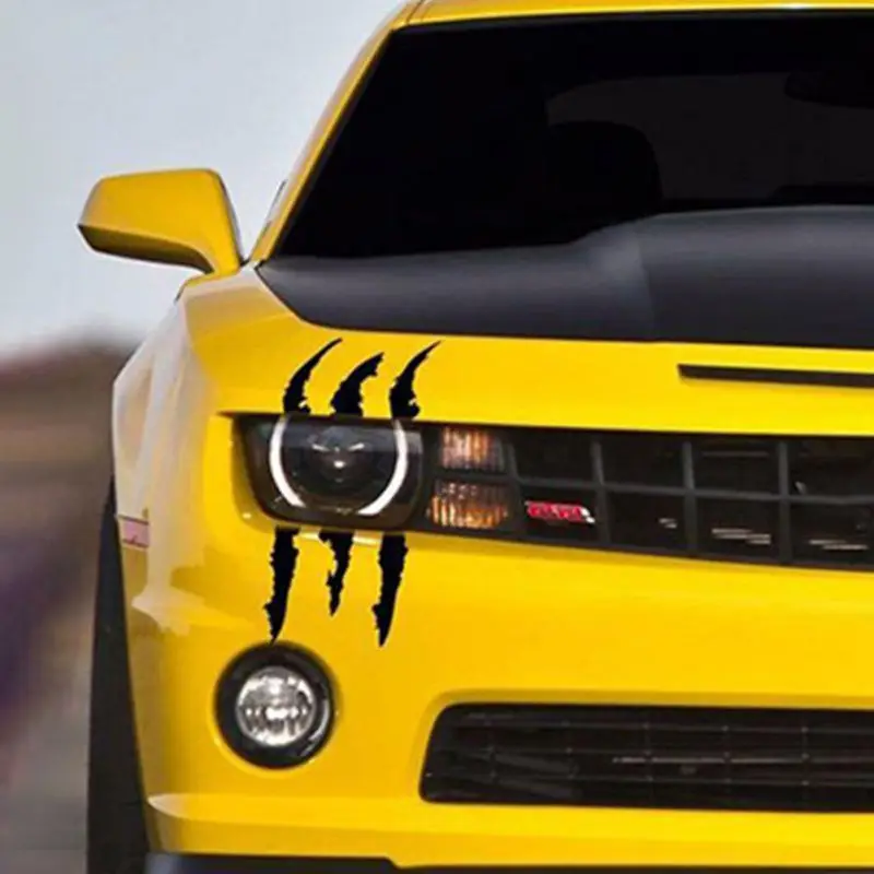 Забавная Автомобильная наклейка светоотражающая монстра царапины полоска