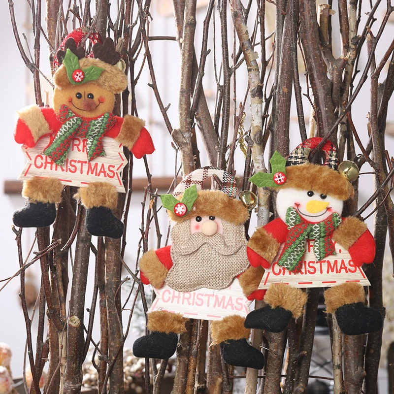 Christmas Home Decor Hanging Ornaments Santa Dolls Christmas Tree Decorations New Year Hangings Decorations Enfeites De Natal
