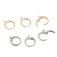 20pcslot stainless steel gold plated 1214mm ear wires hoop earring hooks o shape earrings for diy findings components making