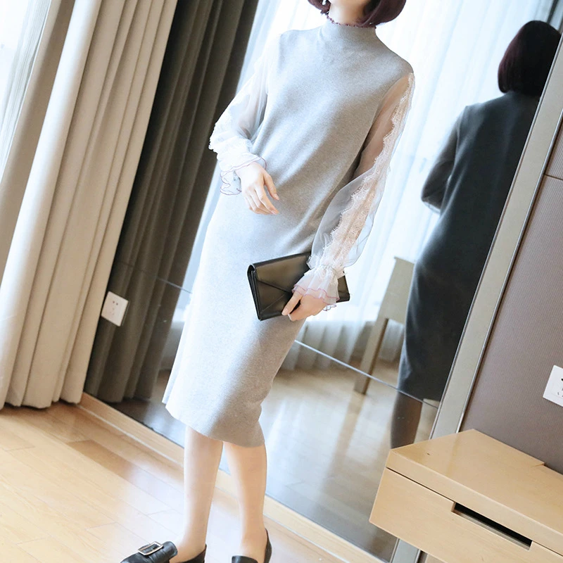 L XXXL размера плюс Modis подиумное Платье женское Сетчатое лоскутное миди