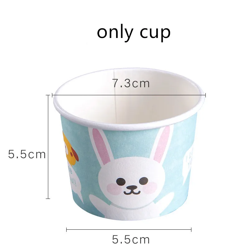 only cup 50 шт небольшие Творческий одноразовый лед сливки чашки вечерние на день рождения свадьбы пользу милые Бумажные Формочки для кекса десерт упаковка миска с крышкой - Цвет: only cup