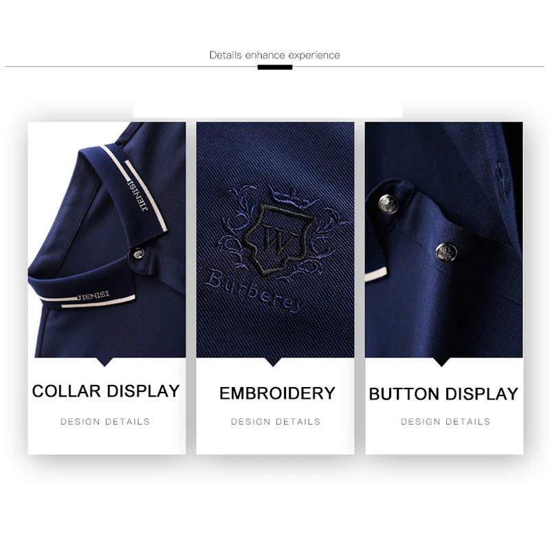 

BROWON Summer Business Casual Men T Shirts New Soft Breath Anti-wrinkle Work Men Tops Embroidery Thin Slim Fit T Shirt Homme