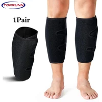 toprunn 1pair neoprene calf brace support hamstring compression sleeve adjustable upper leg wraps for women and men