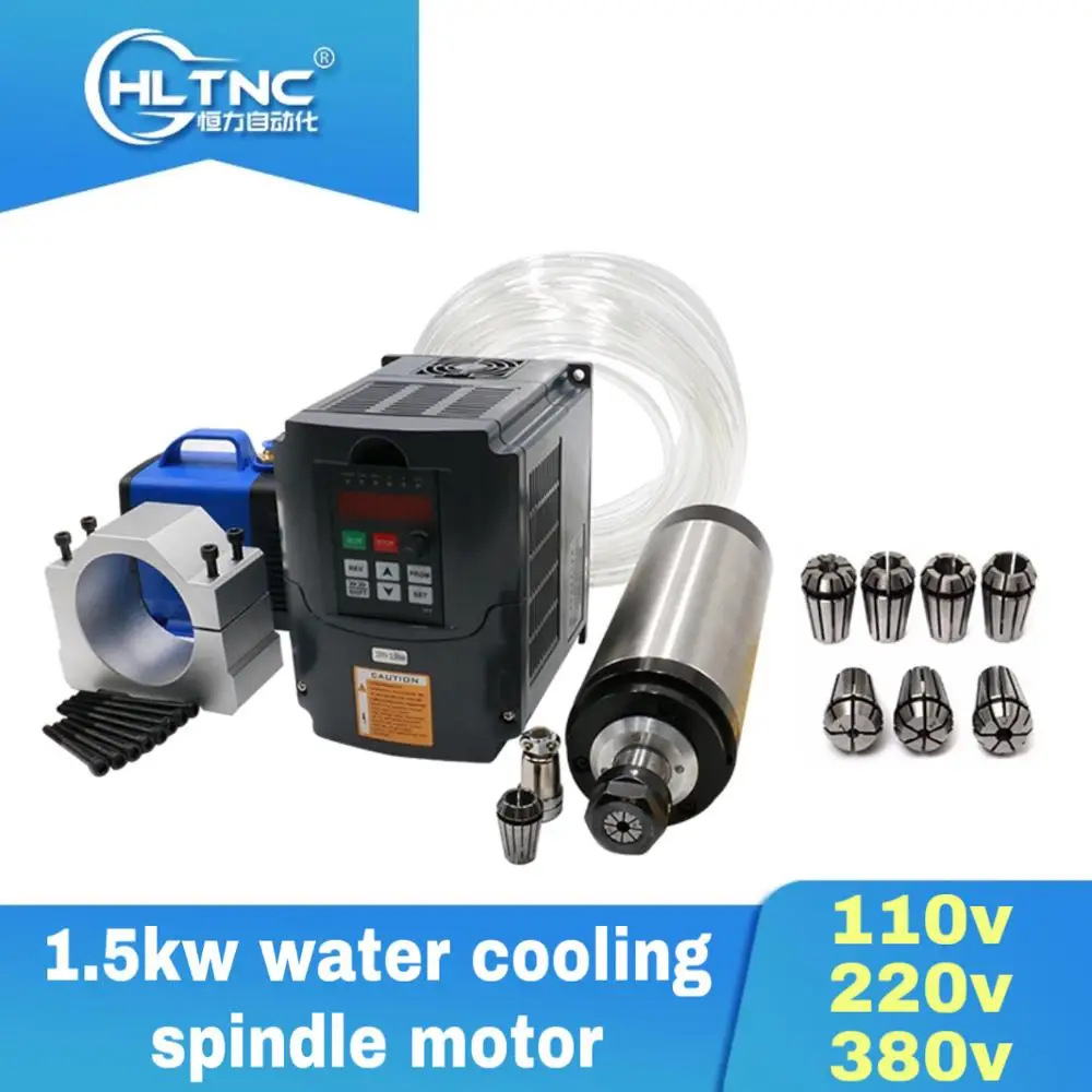 2021 продвижение 1.5KW водяного охлаждения мотор шпинделя + 1500w кВт Interver ER16(1 10 мм) 80 мм