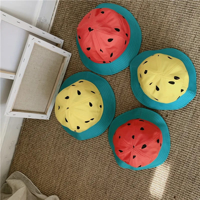 Parent-child Bucket Hat Men Women Summer Cap Kids Watermelon Print Bob Boys Girls Hip Hop Fishing Fisherman | Аксессуары для