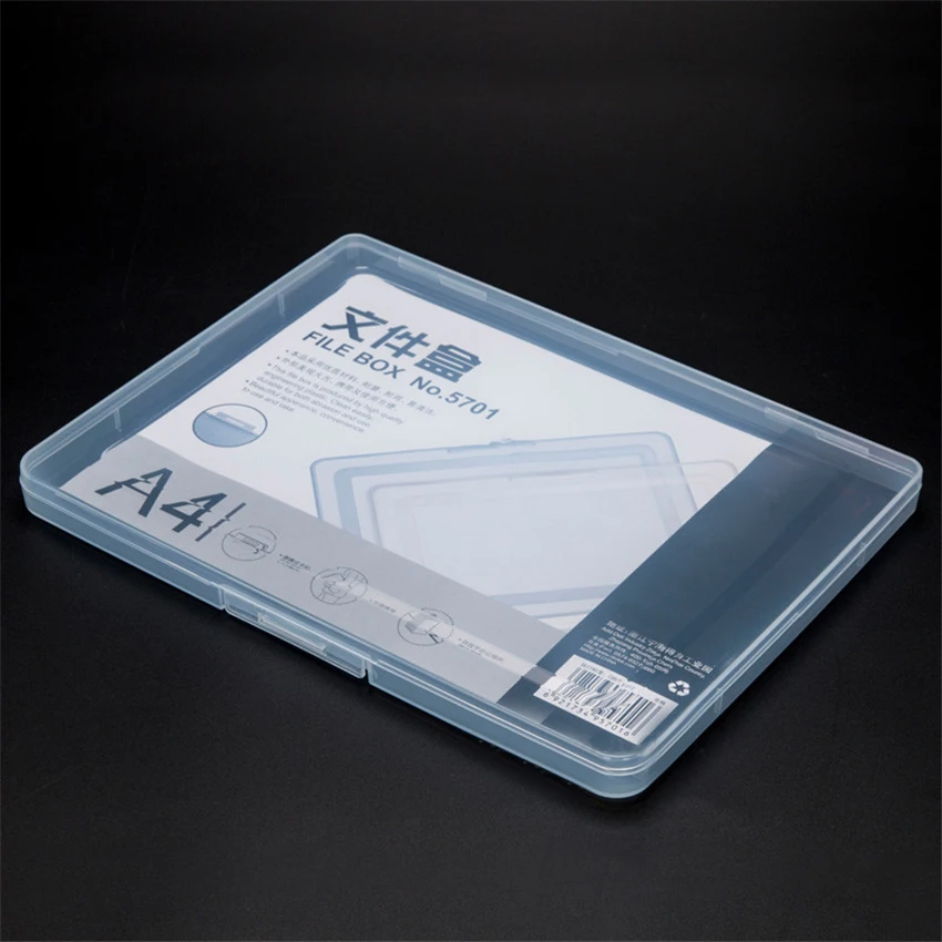 

A4 Ultra-thin Portable Transparent File Box, Travel Journal Document Test Paper Storage Box, Office Archive File Storage Box