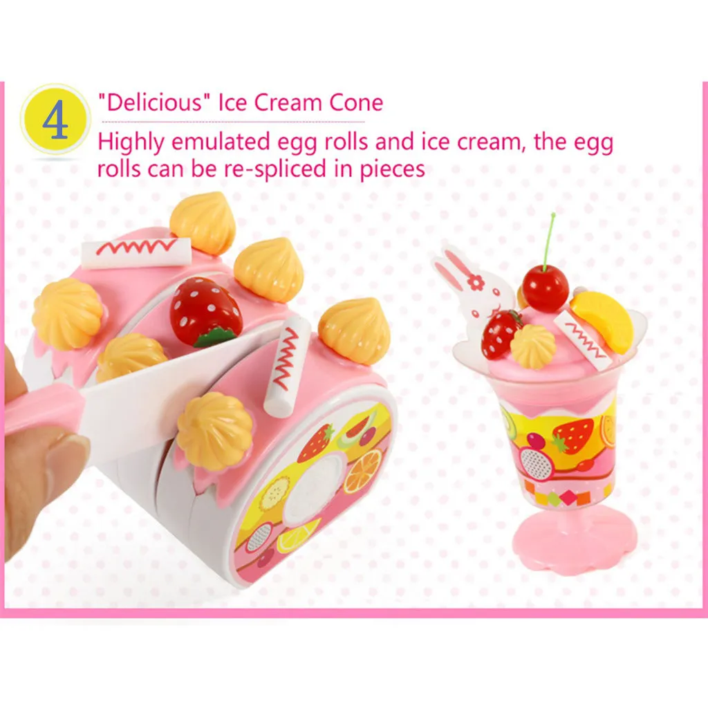 75 шт. DIY игрушечный торт Кухня Еда ненастоящая игра резка фрукты день рождения