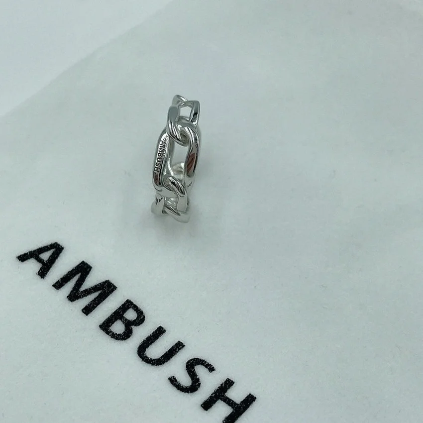 

AMBUSH Ring Sterling Silver Men Women Streetwear jewelry couple wedding rings rings for men