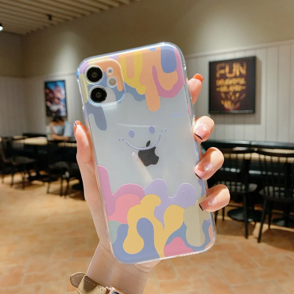 smile case for iPhone 12 Pro 11 Pro Max SE 2020 XS XR X Max 8 7 Plus case soft silicone phone cover