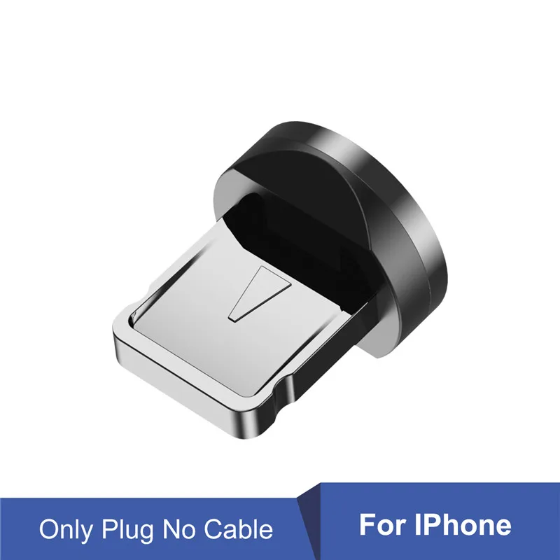 Only Plug for ios GTWIN Магнитный кабель для быстрой зарядки Micro usb type C зарядное устройство для iPhone 11 XR 7 samsung S9 S10 быстро магнитные телефонные кабели 1 м/2 м/3 м - Цвет: Only Plug for ios