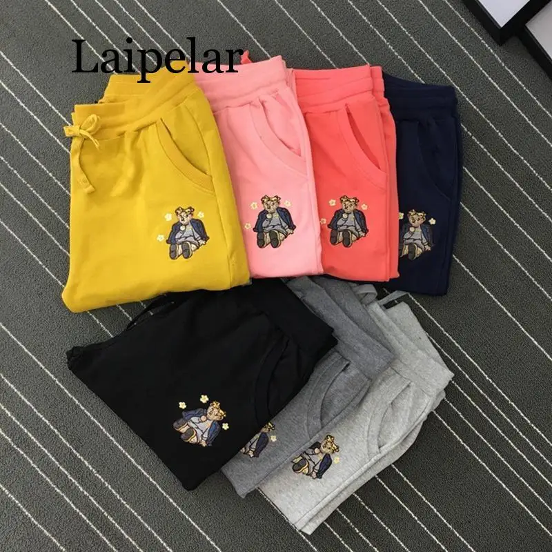 Laipelar Autumn Winter Tracksuit Long Sleeve Embroidery Cotton Sweatshirts 2019 Women 2 Piece Set Tops+Pants Sporting Suit Femal |