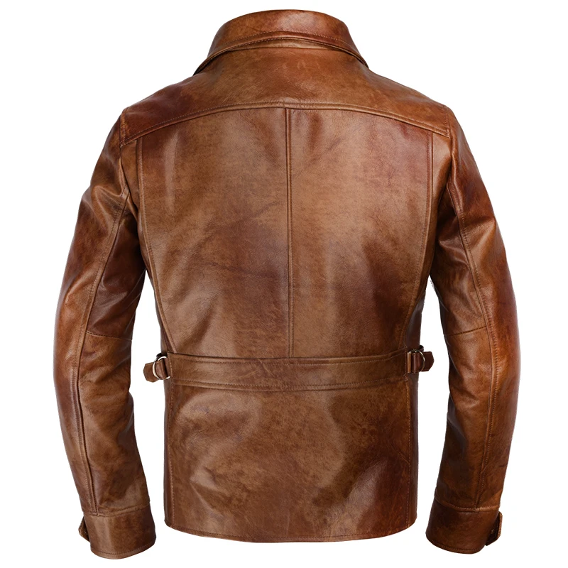 2020 винтажная коричневая Мужская Американская Повседневная стильная кожаная