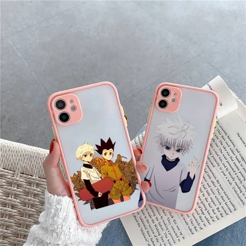 

Hunter x Hunter anime Phone Case Pink matte transparent For iPhone 7 8 x xs xr 11 12 pro plus max mini Clear Funda