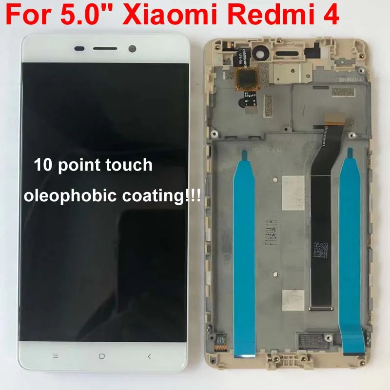 Тестовый для Xiaomi redmi 4, стандарт 2 Гб ОЗУ, 16 Гб ПЗУ, ЖК-экран+ сенсорный экран, дигитайзер для redmi 4 с F ram e