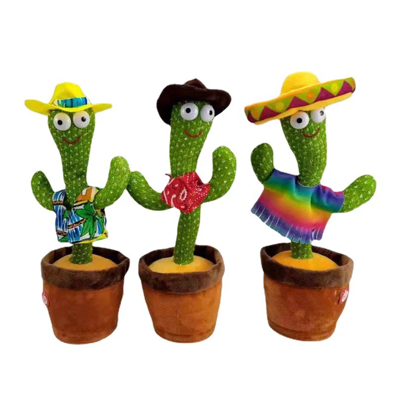 Dancing Cactus Electron Plush Toy Soft Plush Doll Babies Cactus That Can Sing And Dance Voice Interactive Bled Stark Toy For Kid