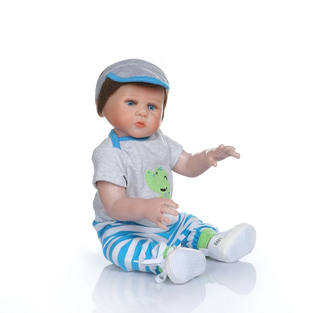 48 см полностью силиконовая кукла Реборн игрушка для девочек Реалистичная