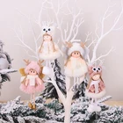 Рождественские украшения ручной работы, плюшевый ангел, девочка, кукла, кулон, рождественская елка, подвесные украшения, новый год 2021, рождественский подарок, игрушка