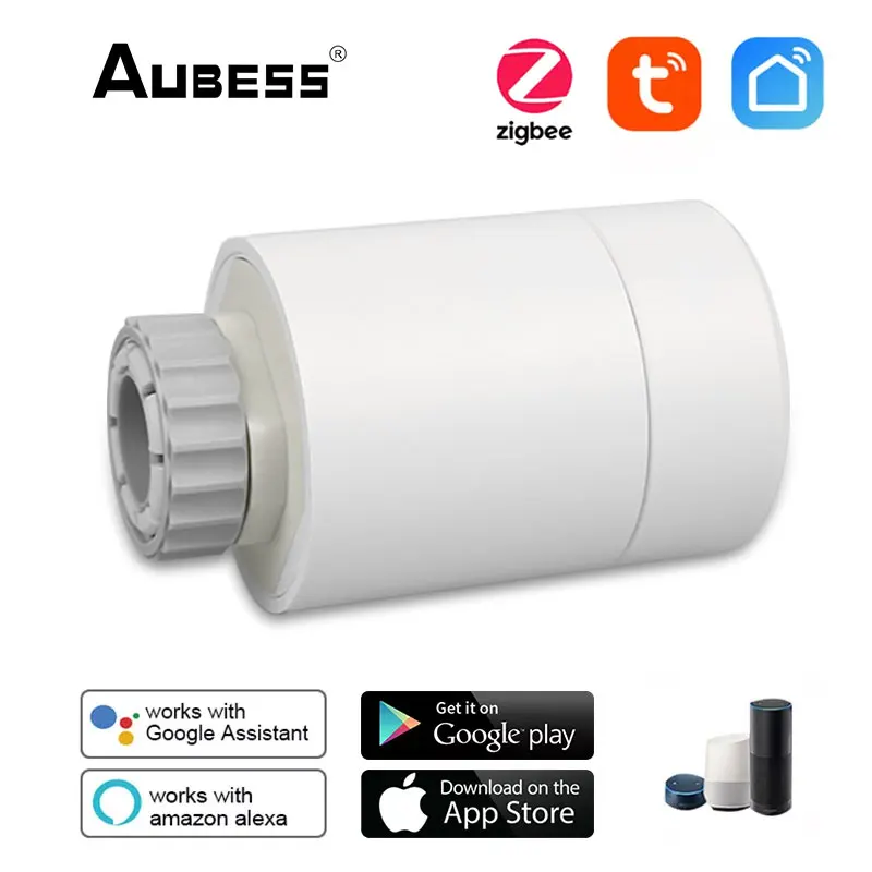 

Привод радиатора AUBESS ZigBee3.0 Smart TRV, термостатический клапан радиатора, управление температурой, голосовое управление, Google