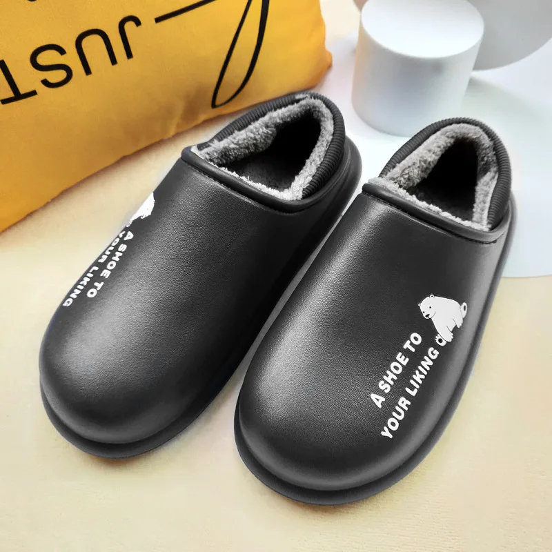 Мужские тапочки Высококачественные зимние из ЭВА Унисекс однотонные с мехом