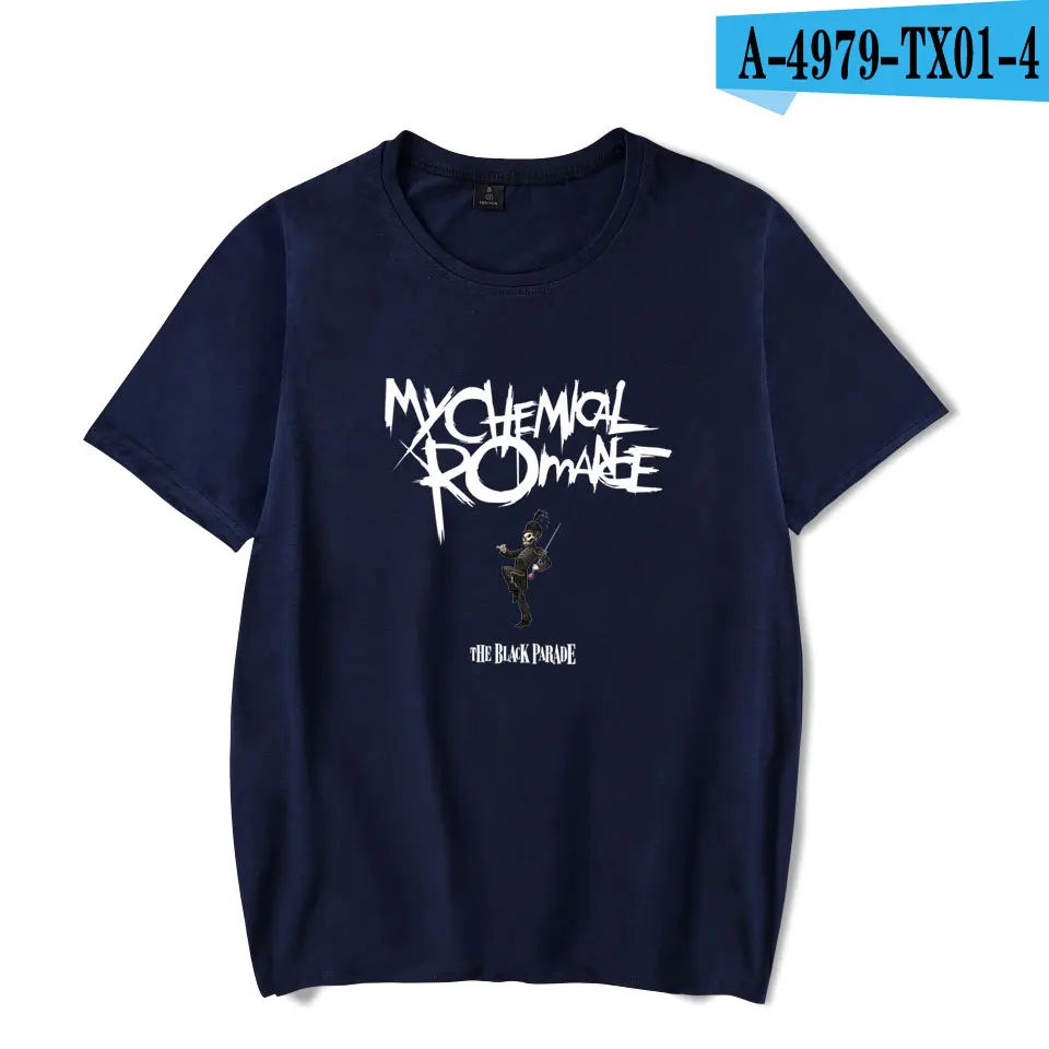 navy bule My Chemical Romance футболки Прохладный и модные женские туфли/мужские базовые с круглым О-образным вырезом футболки с коротким рукавом, хипстерская прикольная большой Размеры 4XL - Цвет: navy bule