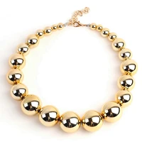 fishsheep statement gold color big ball choker necklace for women punk big acrylic ccb beads pendants necklaces 2021 jewelry