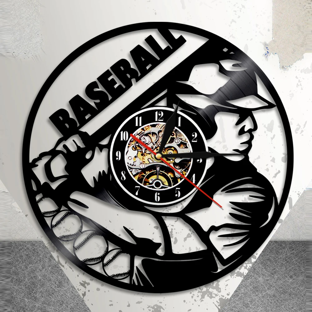 Настенные часы с фигурой бейсбола 3d ручной работы художественный