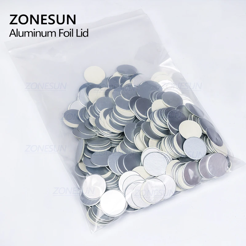 

ZONESUN Induction Sealing Customized Size Plastic Laminated Aluminum Foil Lid Liners 500pcs for PP PET PVC PS ABS Glass Bottles