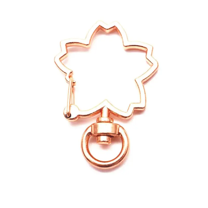 

5Pcs Cherry Flower Metal Snap Hook Lobster Clasps Lanyard Keyrings DIY Keychain