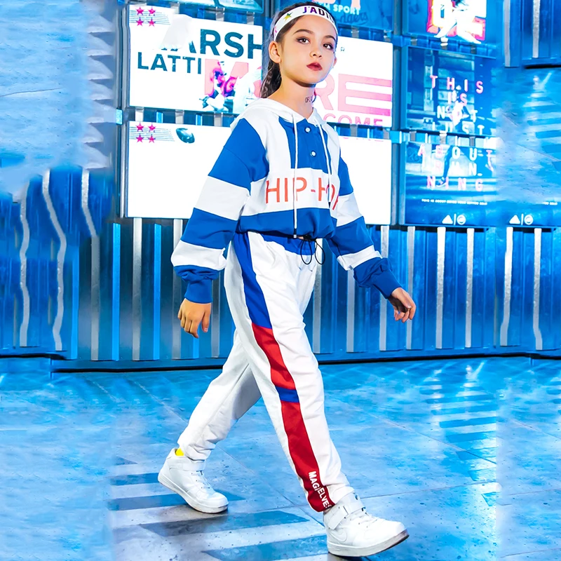 Хип-хоп танец Черлидинга костюм для девочек Детская осенняя джазовая Одежда