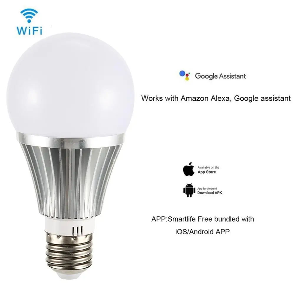 Big Watt Bulb Super Bright Wifi Light Smart High Power 18w 85-265V E27 B22 Home 360 Degrees LED Lamp Wireless WiFi Control | Лампы и