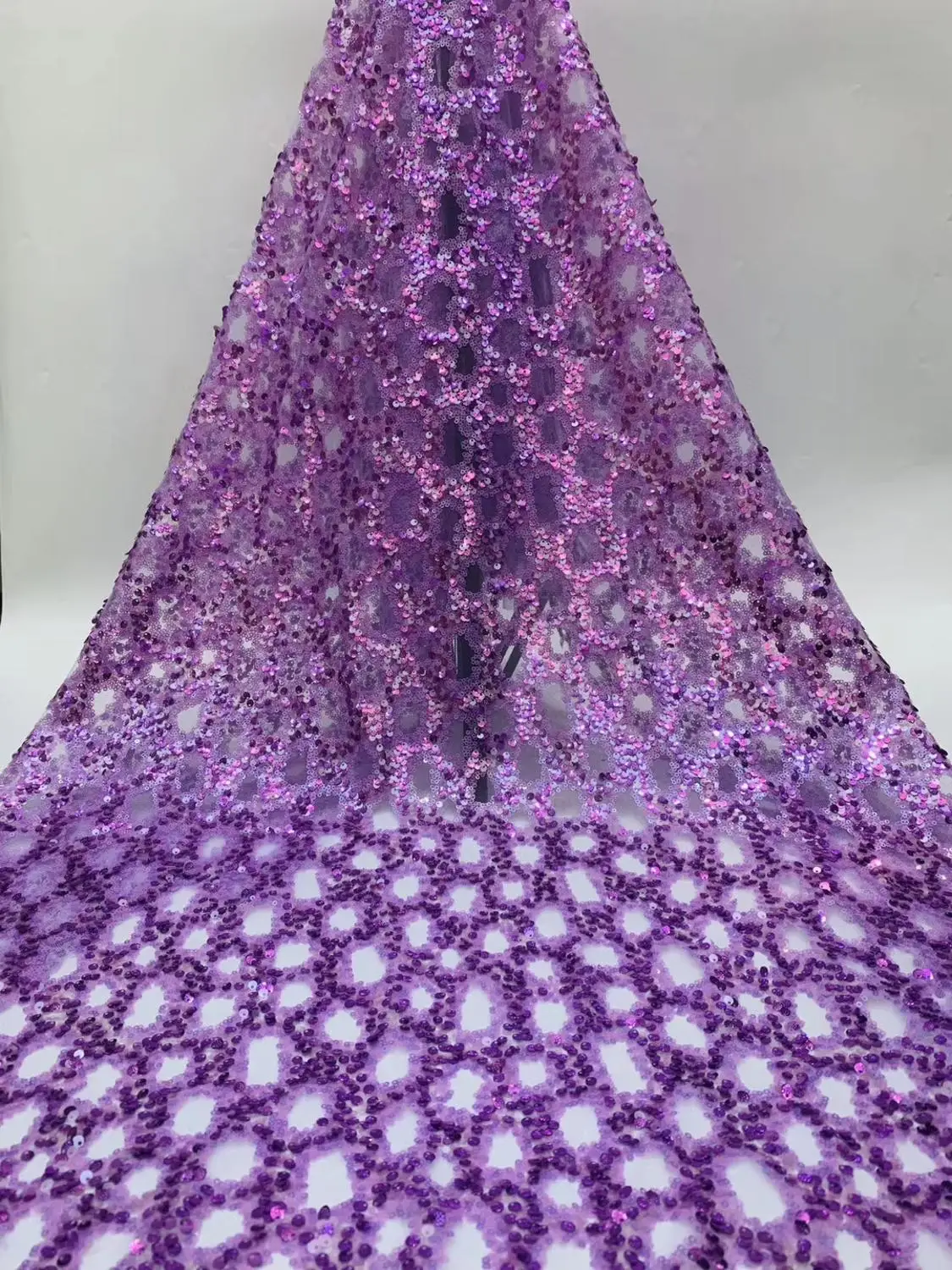

newcoming 5yards embroidered mesh lace fabric beautiful african net tulle lace fabric with sequins for lady dress AXMAY111