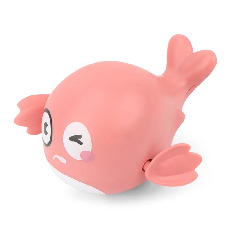 1Pcs Cute Bathe Little Clockwork Whale, Swimming Wind Up Whale for Toddlers Babies Bathing, Blue/Cyan-blue/Pink