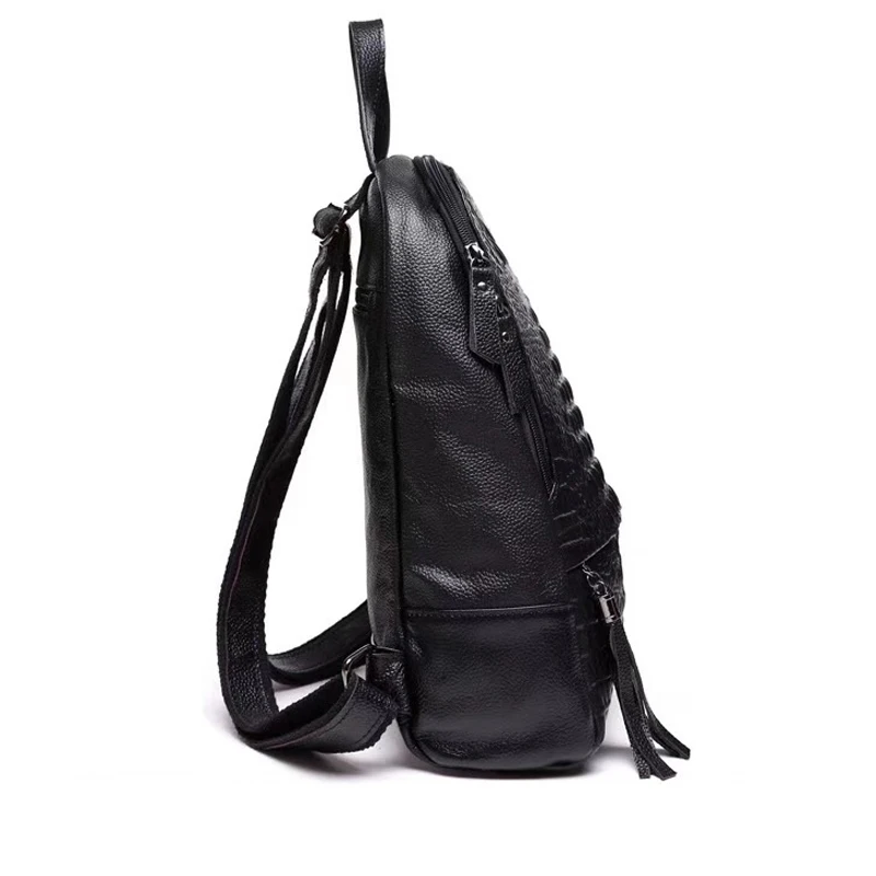 Genuine Leather Alligator Women Backpacks New Luxury Brand Female Real Natural Leather Ladies Girl Student Casual Backpack