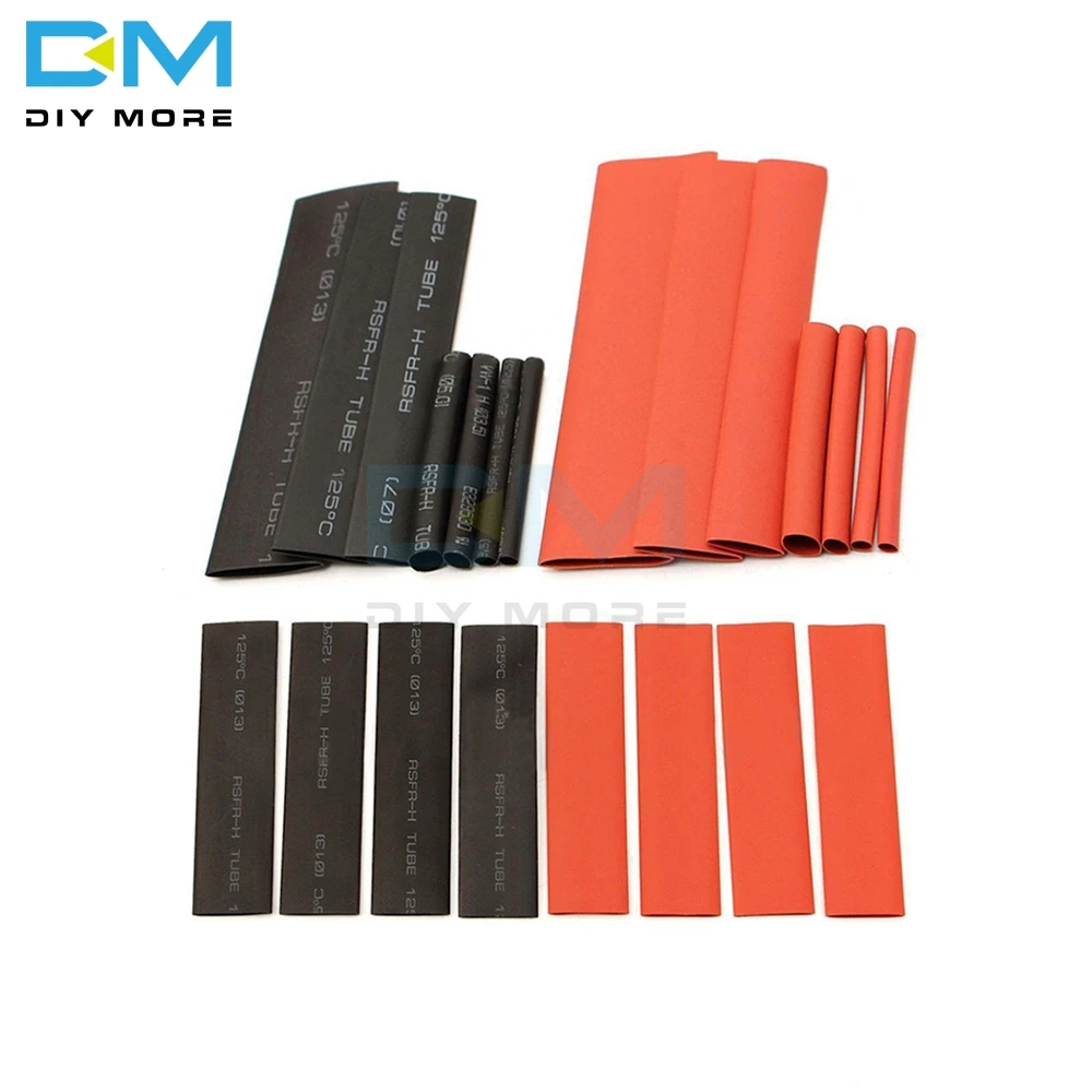127 шт Красный Черный Полиолефиновый термоусадочный трубопровод кабель трубчатый