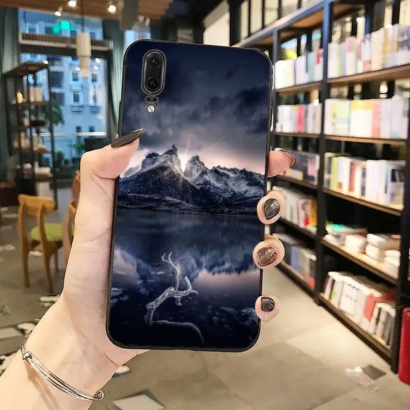 

natural scenery lake Snow Phone Case For Huawei honor Mate P 10 20 30 40 i 9 8 pro x Lite smart 2019 nova 5t