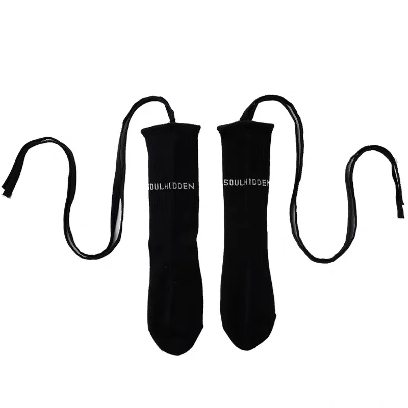 

2021 Autumn and Winter New Fluorescent Strap Socks Tide Brand Ins Ladies Pile Reflective Cross Calf Tube