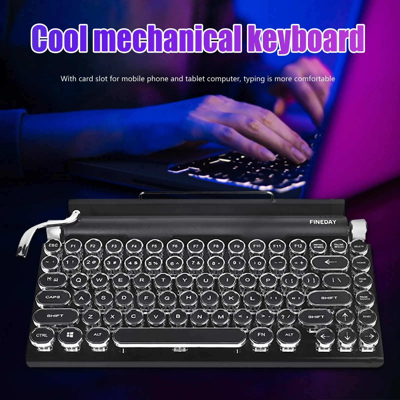

Retro Typewriter Keyboard Wireless Bluetooth Mechanical Keyboard Gamer 83 keys Computer Keyboards For Laptop PC Gaming Keyboards