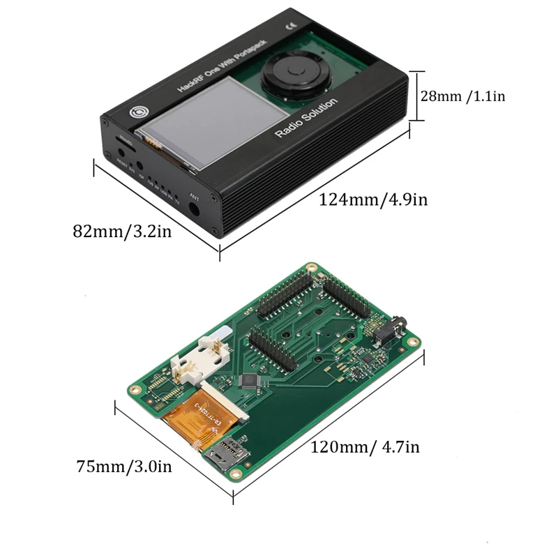 2 4 дюймов Lcd прикасаться Панель Portapack с 0.5Ppm Tcxo Gps часы металлическим чехол для Hackrf
