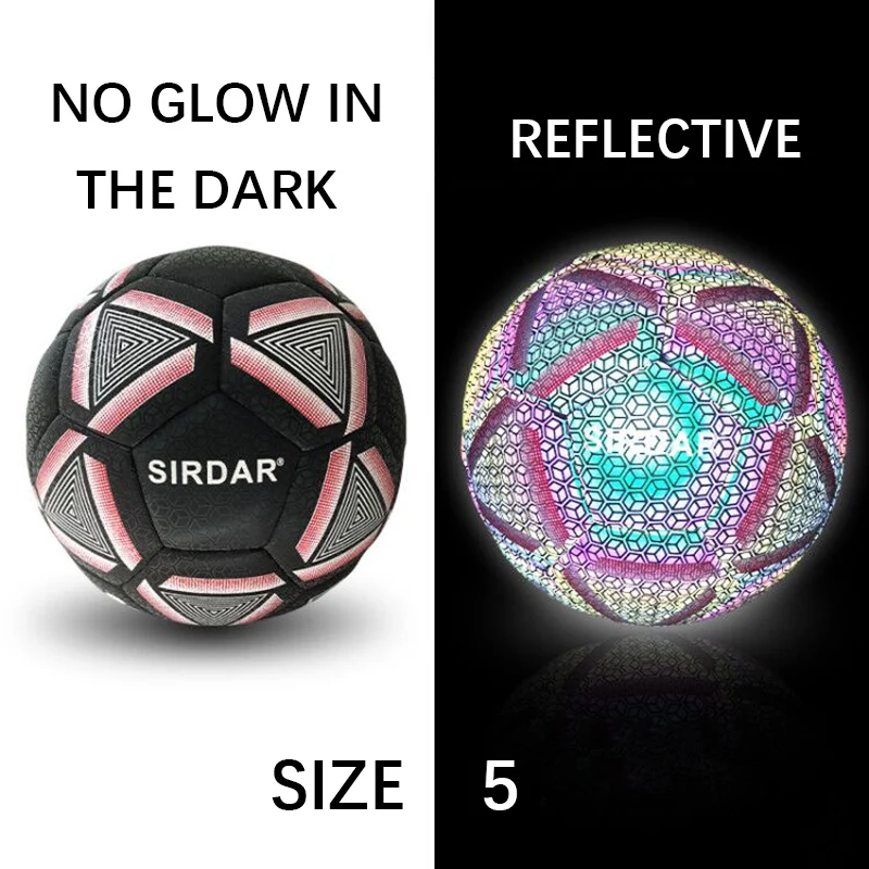 

Glow In Dark Football Ball Soccer Size 5 4 Standard Practice Training Football Luminate Glowing Football balls PU Reflective