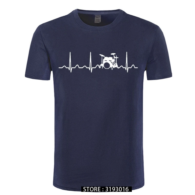 Drums Drummer Heartbeat T-Shirt Casual Male Cool T-Shirt 3D Printed Fashion Japanese Tees Christmas Day Camisas Hombre Clothing