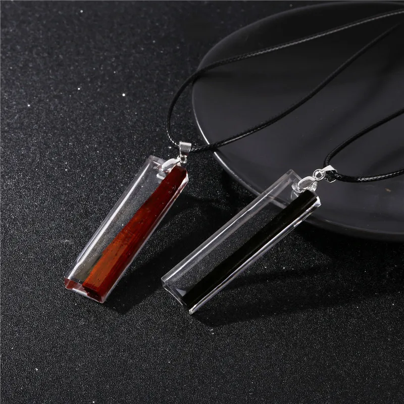 Уникальный мужской ожерелье из натурального красного дерева в кулон смолы