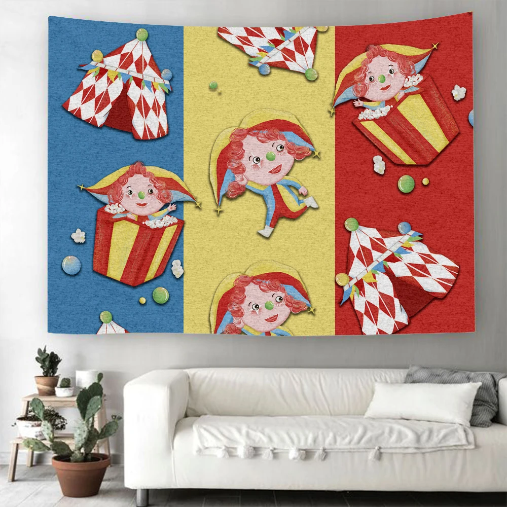 Мороженое Шоколадные конфеты Текстильное изделие Разноцветный настенный гобелен с мультяшным радугой для гостиной домашний ковер на