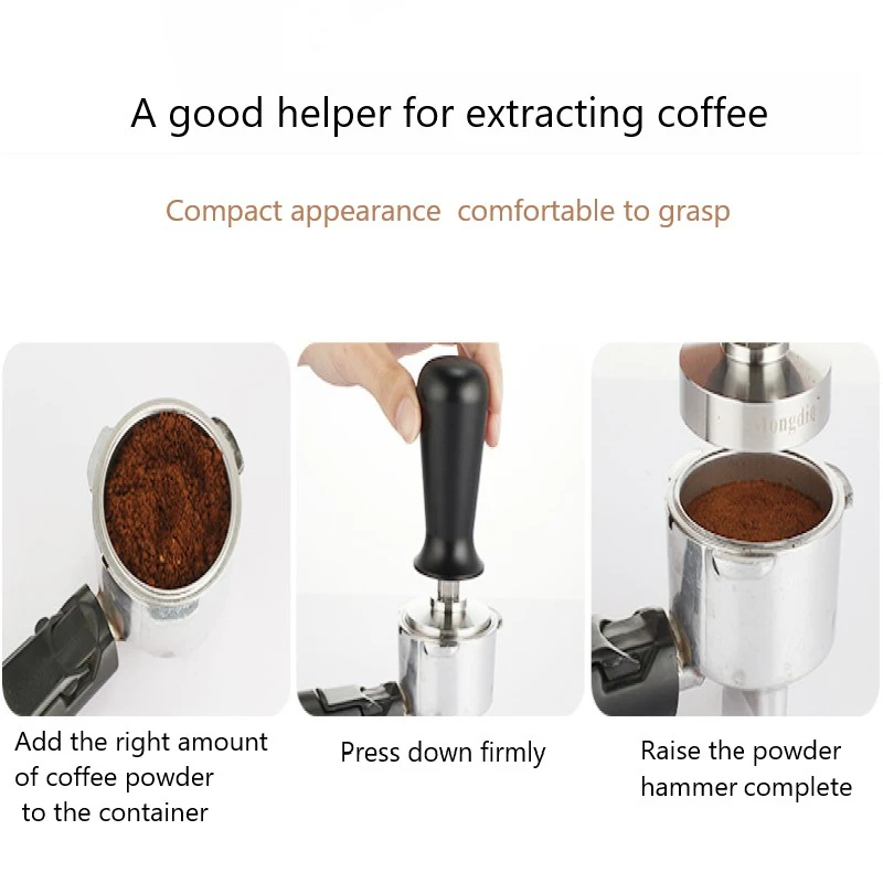 Stainless Steel Coffee Powder Compactor Elastic Powder Compactor Constant Cloth Powder Dispenser Coffee Machine Supporti enlarge