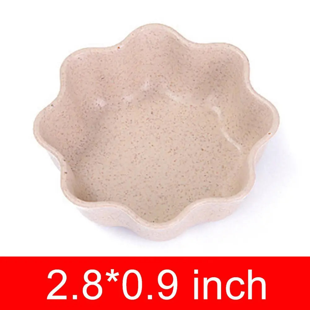 Flower shaped beige Studyset мини пшеничная соломенная Клубная декоративная тарелка для соуса кухонные аксессуары - Цвет: Flower shaped beige
